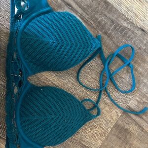 Teal Lace swimsuit top